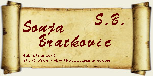 Sonja Bratković vizit kartica